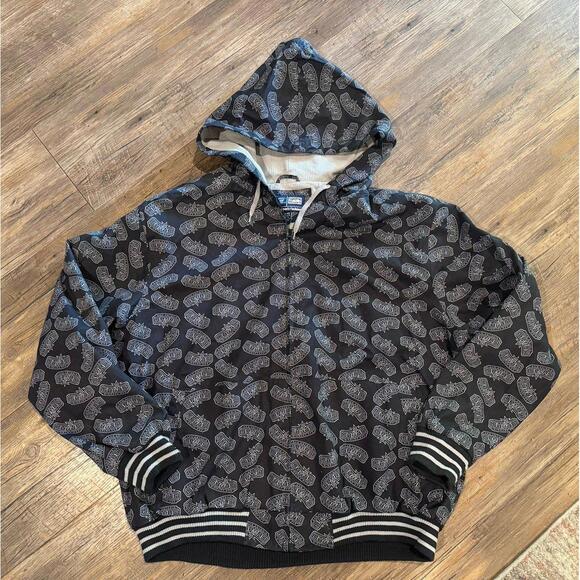 NBA Carl Banks San Antonio Spurs Logo Print Hooded Jacket Sz XL NWOT